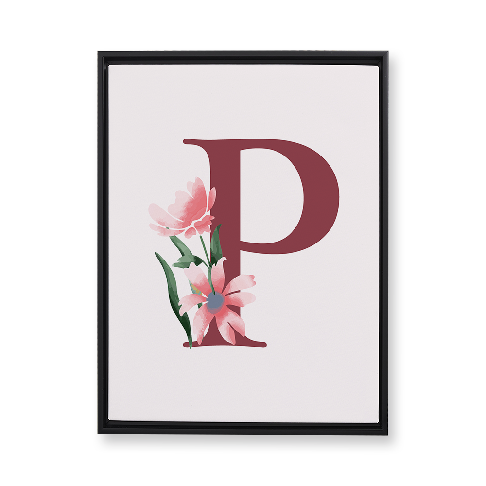 classic-floral-letter-p-floating-canvas-wall-art