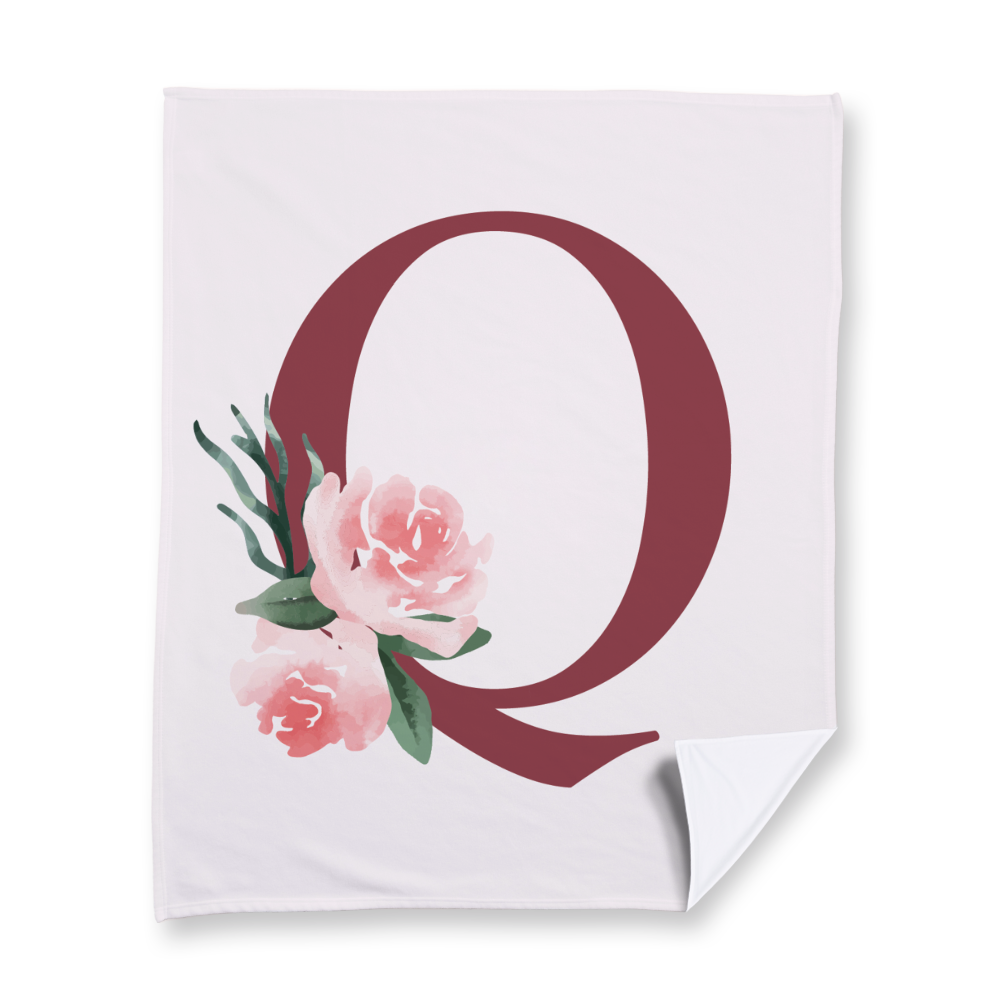 classic-floral-letter-q-blanket-fleece