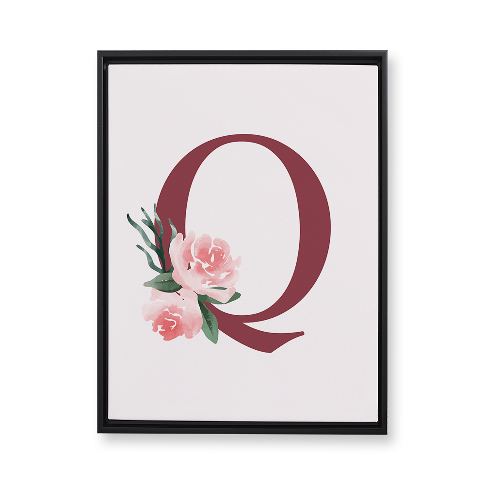 classic-floral-letter-q-floating-canvas-wall-art