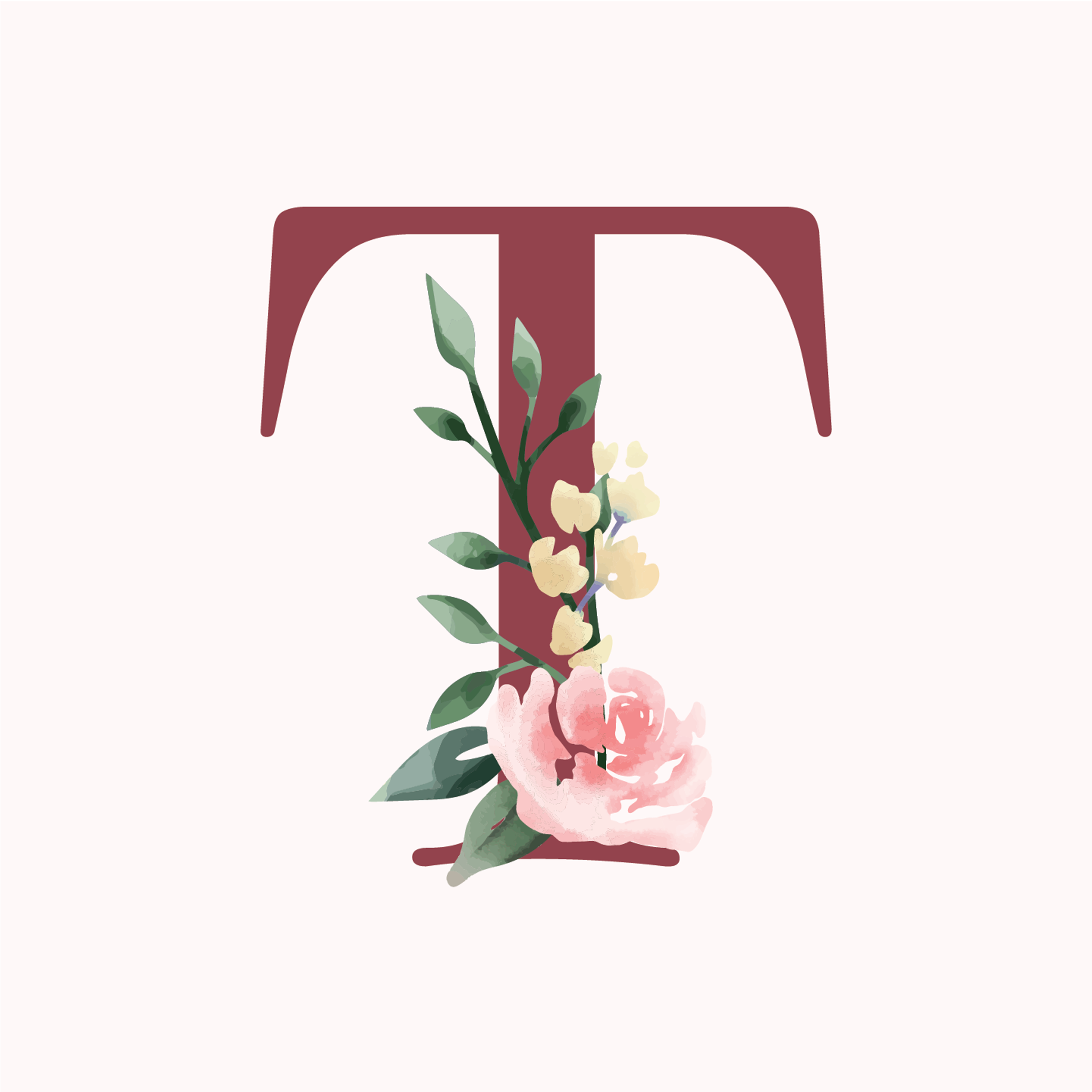 classic-floral-letter-t-design-theme