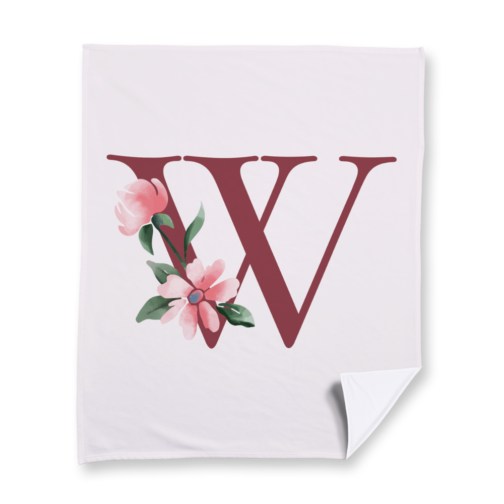 classic-floral-letter-w-blanket-fleece