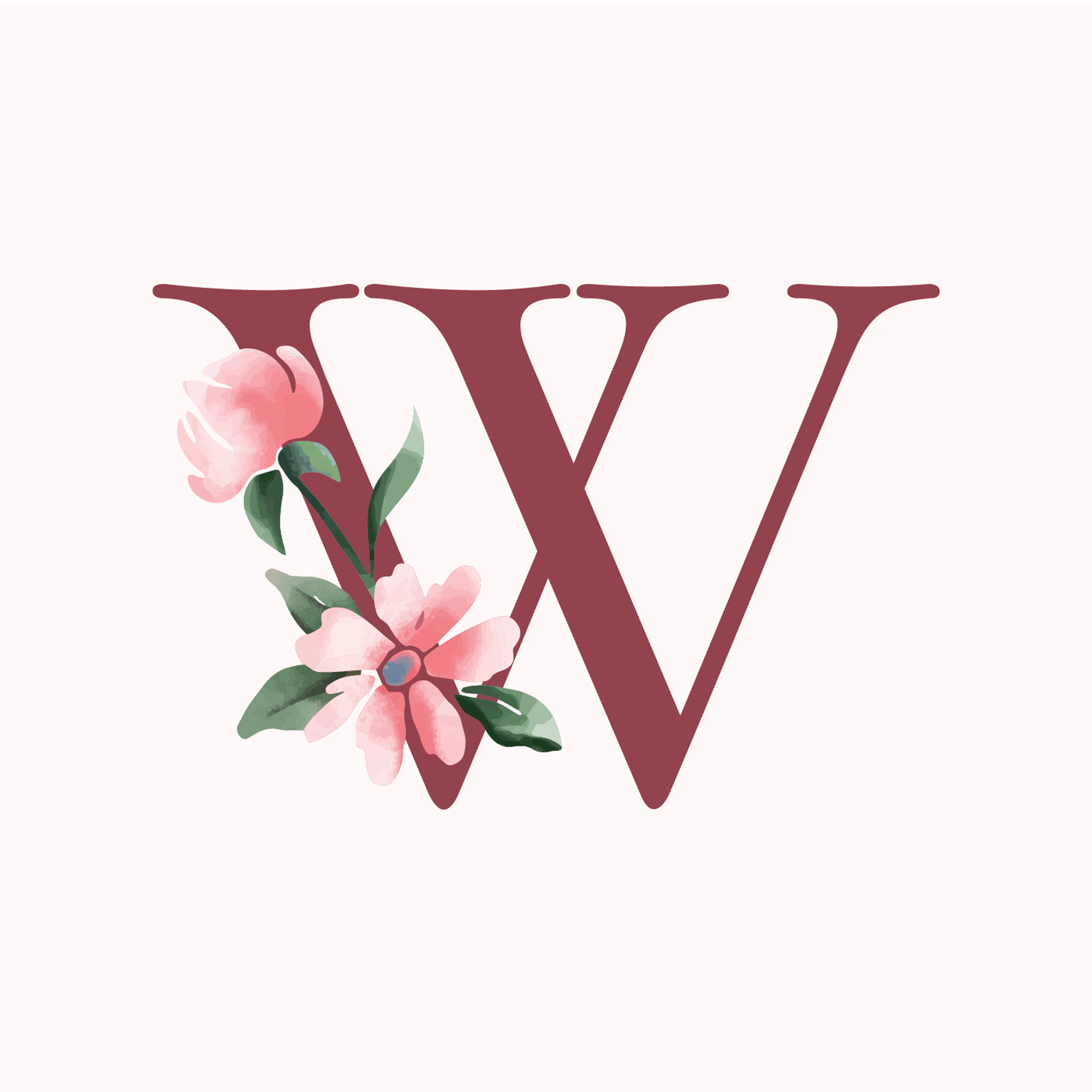 classic-floral-letter-w-design-theme