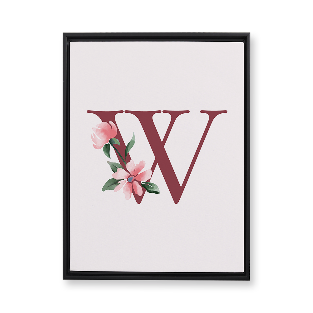 classic-floral-letter-w-floating-canvas-wall-art