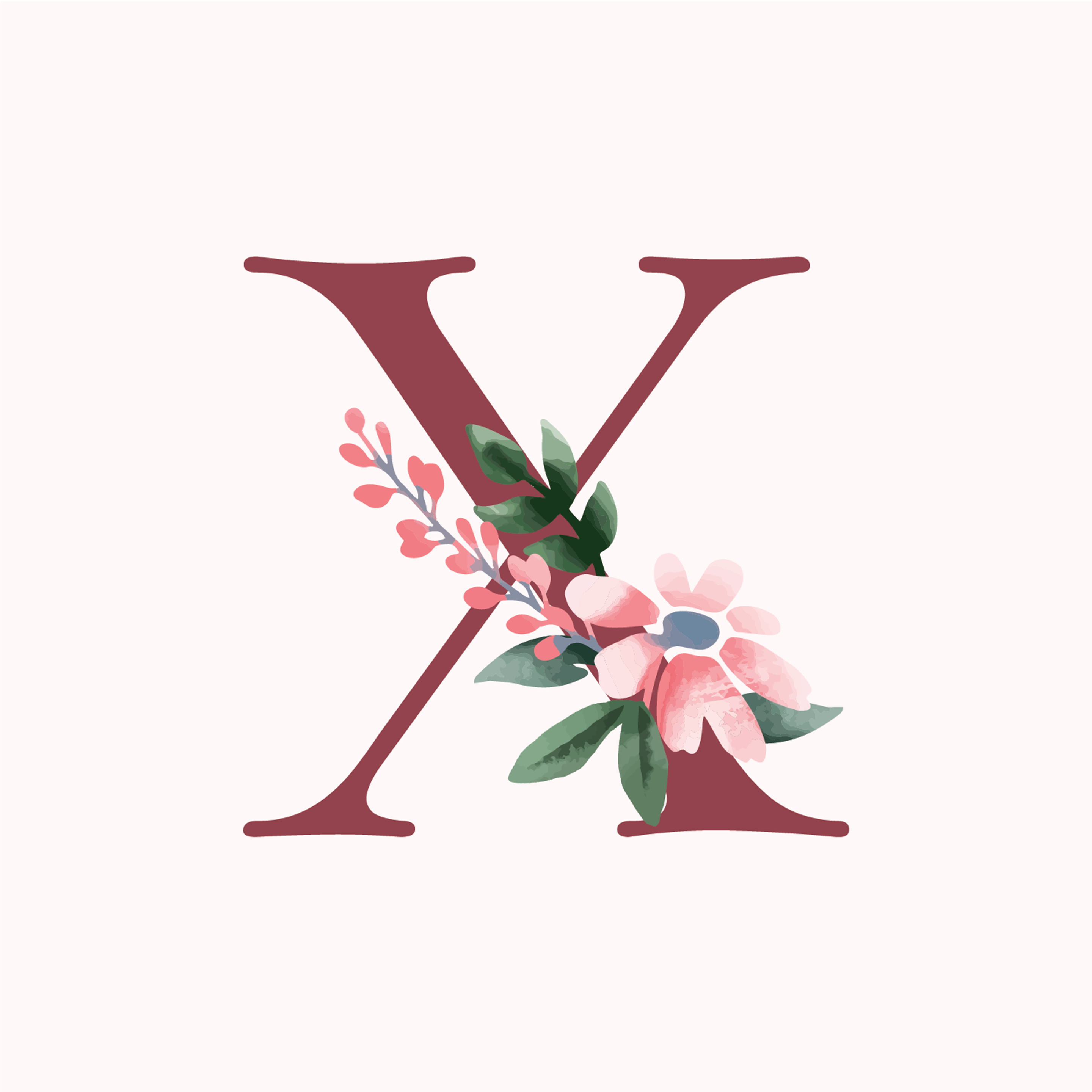 classic-floral-letter-x-design-theme