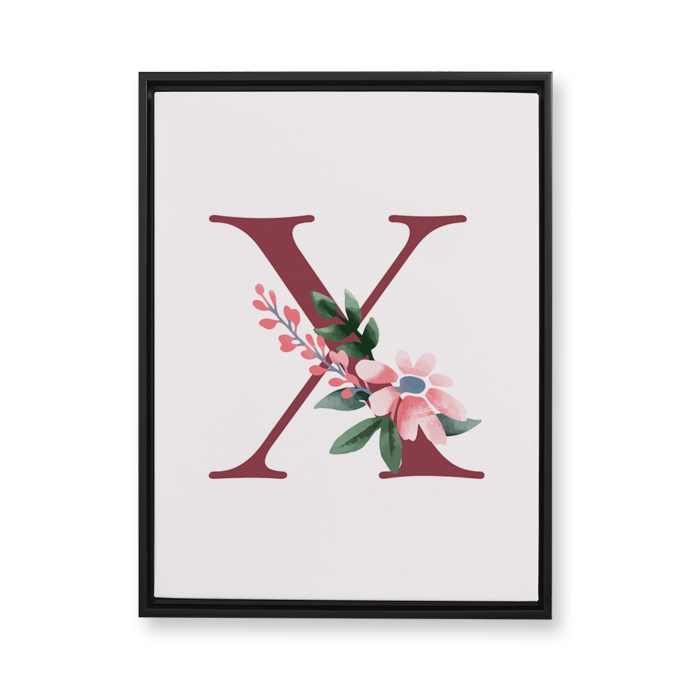 classic-floral-letter-x-floating-canvas-wall-art