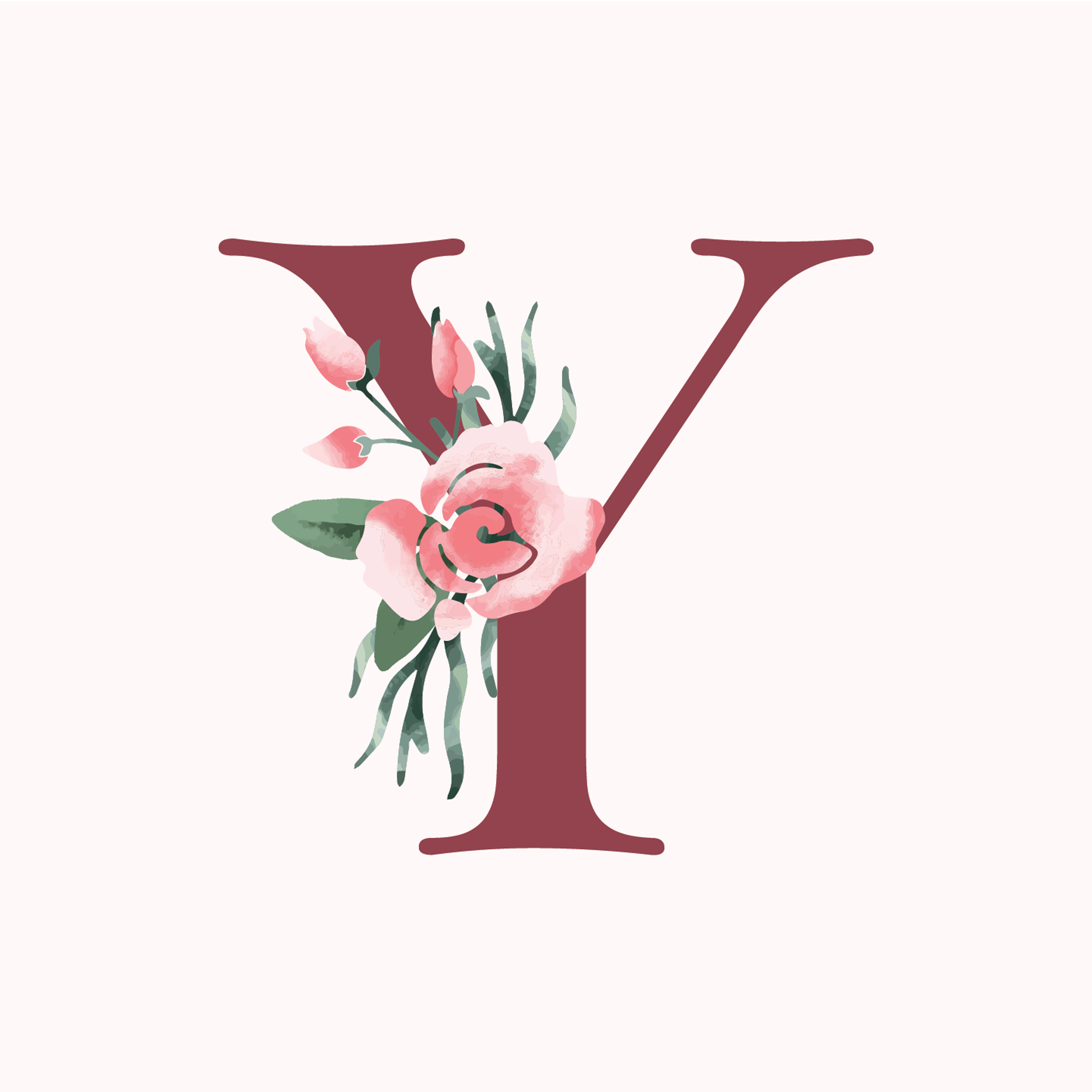 classic-floral-letter-y-design-theme