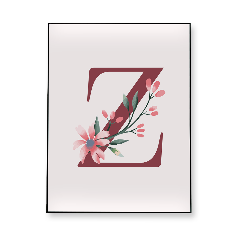 classic-floral-letter-z-fabric-in-a-frame-wall-art