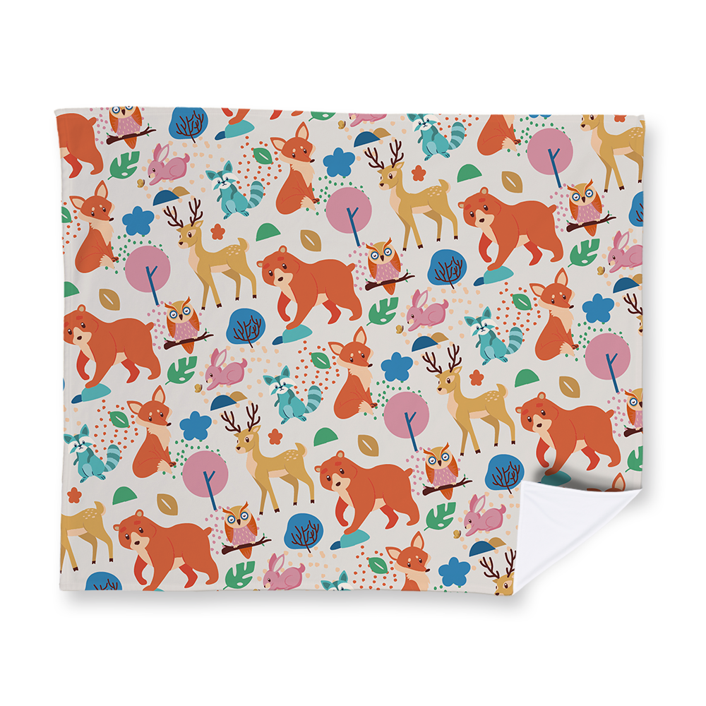 colorful-forest-animals-pattern-blanket-fleece