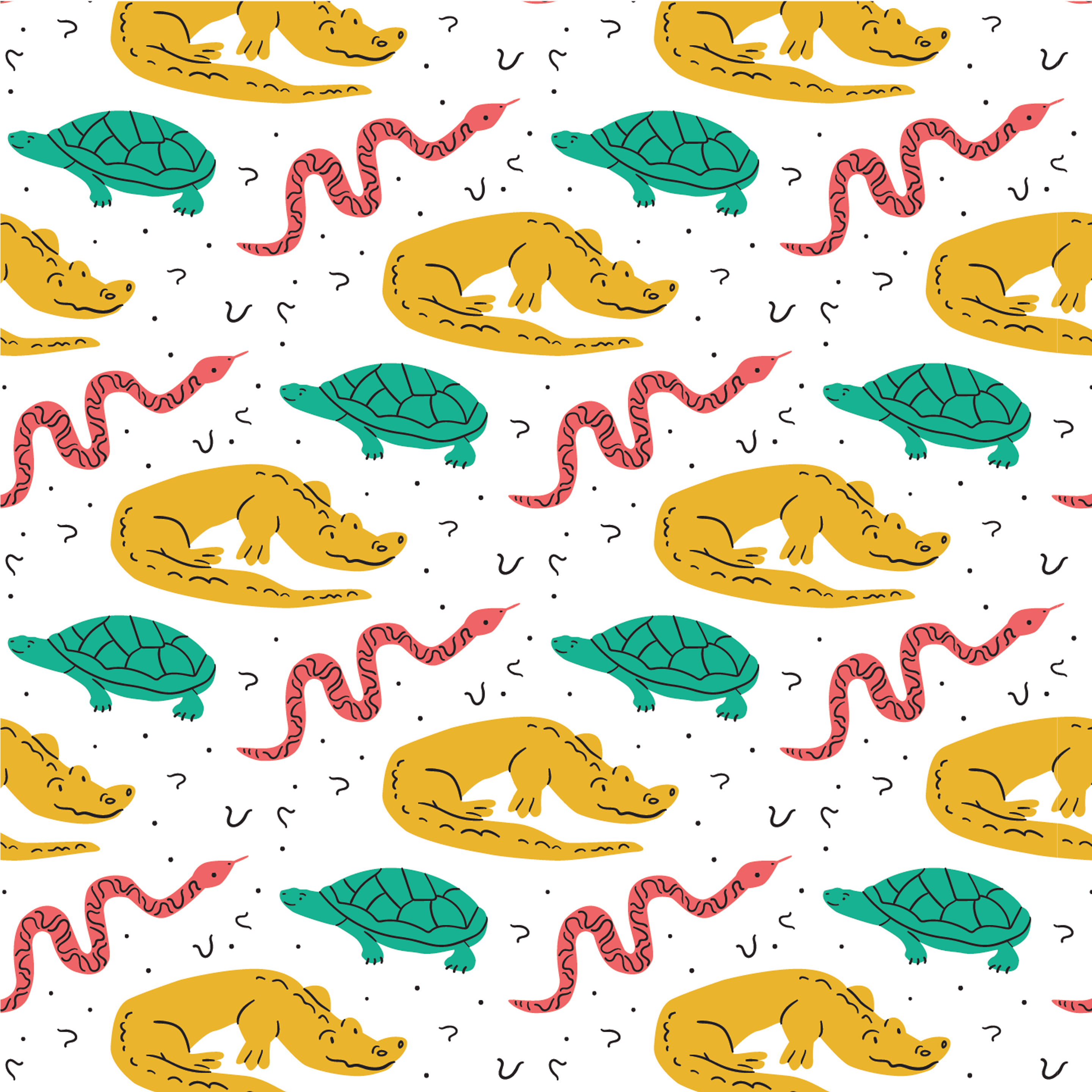 Colorful Reptiles Pattern