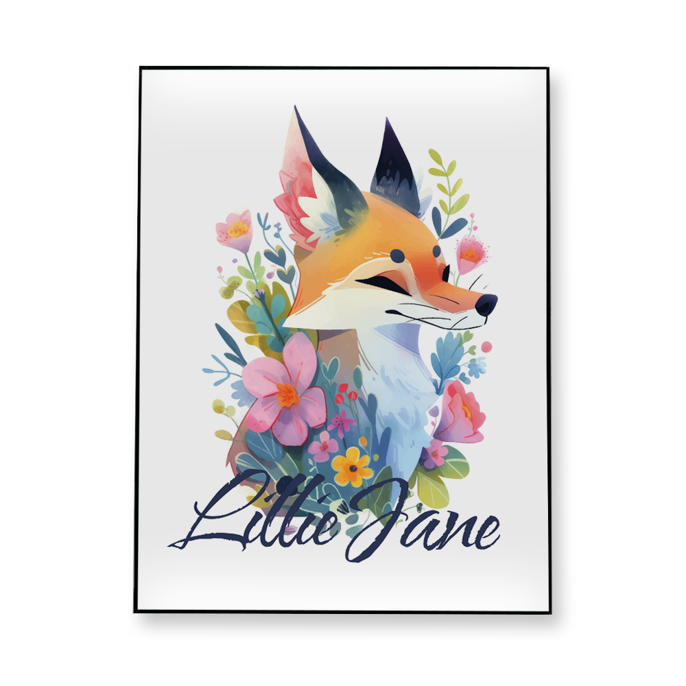 colorful-watercolor-fox-wall-art-fabric-in-a-frame-portrait.png