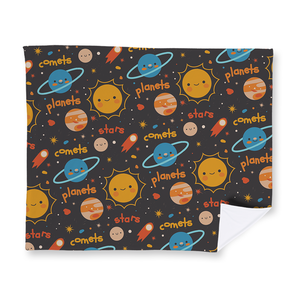 Comets and Planets Pattern Fleece Blanket