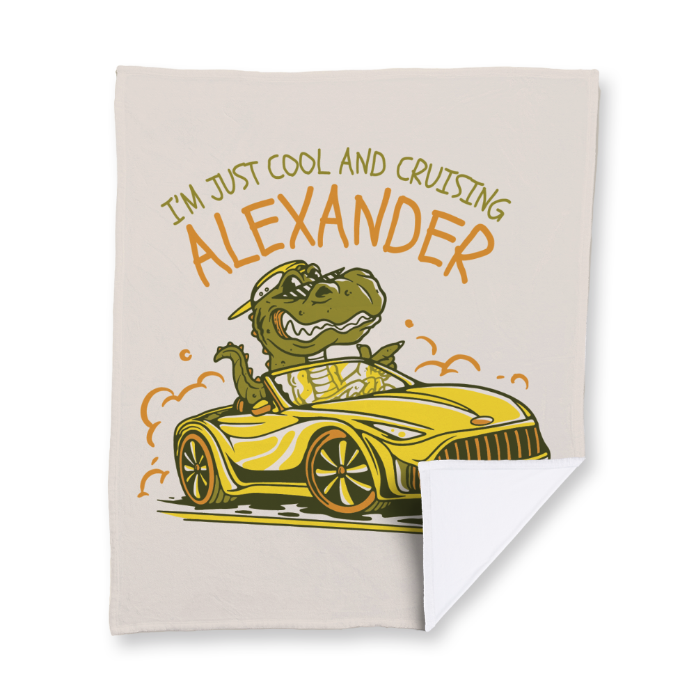 Cool and Cruising Dino Velvety Blanket