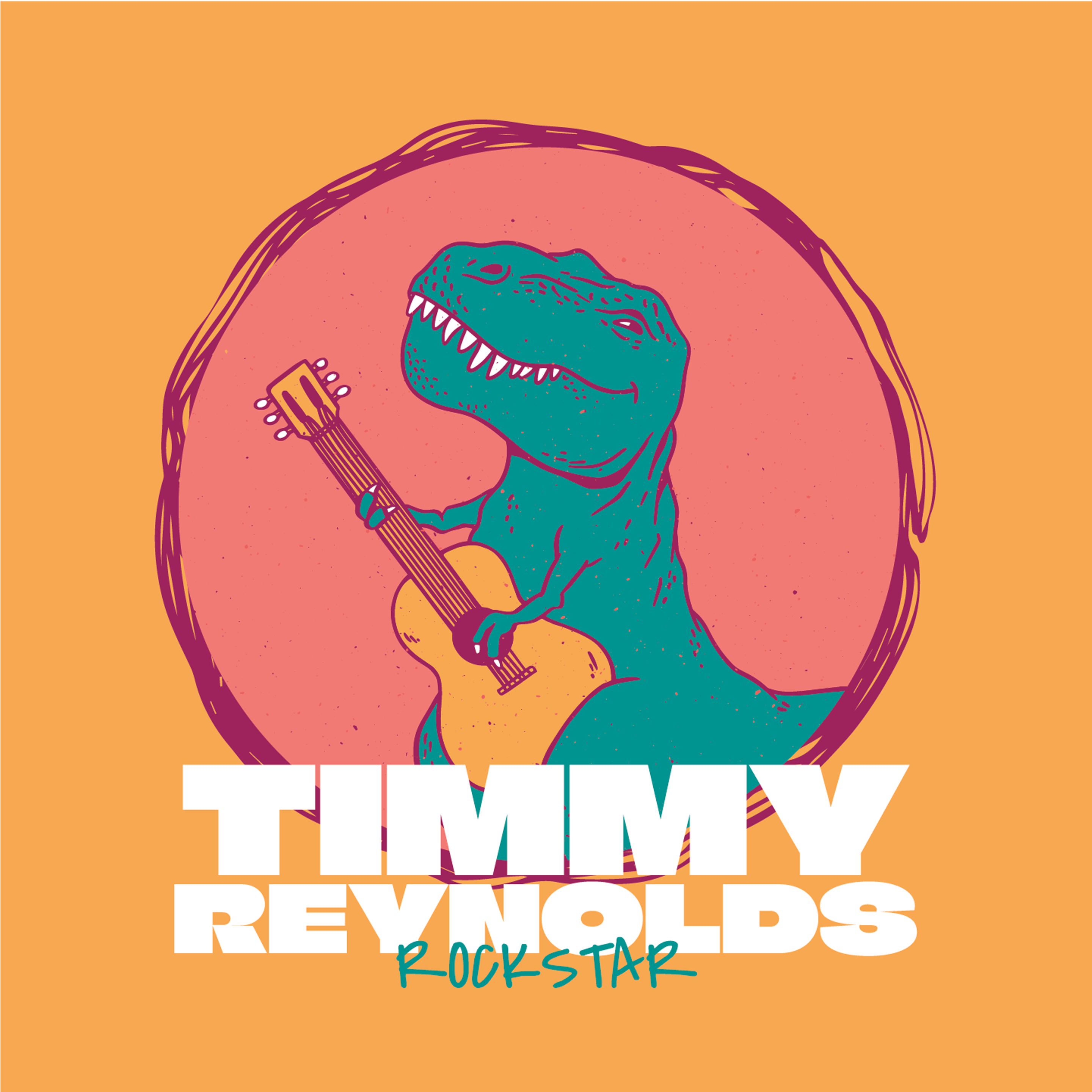 Cool T-Rex with Guitar