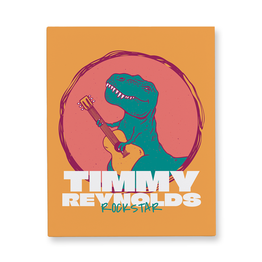 Cool T-Rex with Guitar Gallery Canvas Wall Art