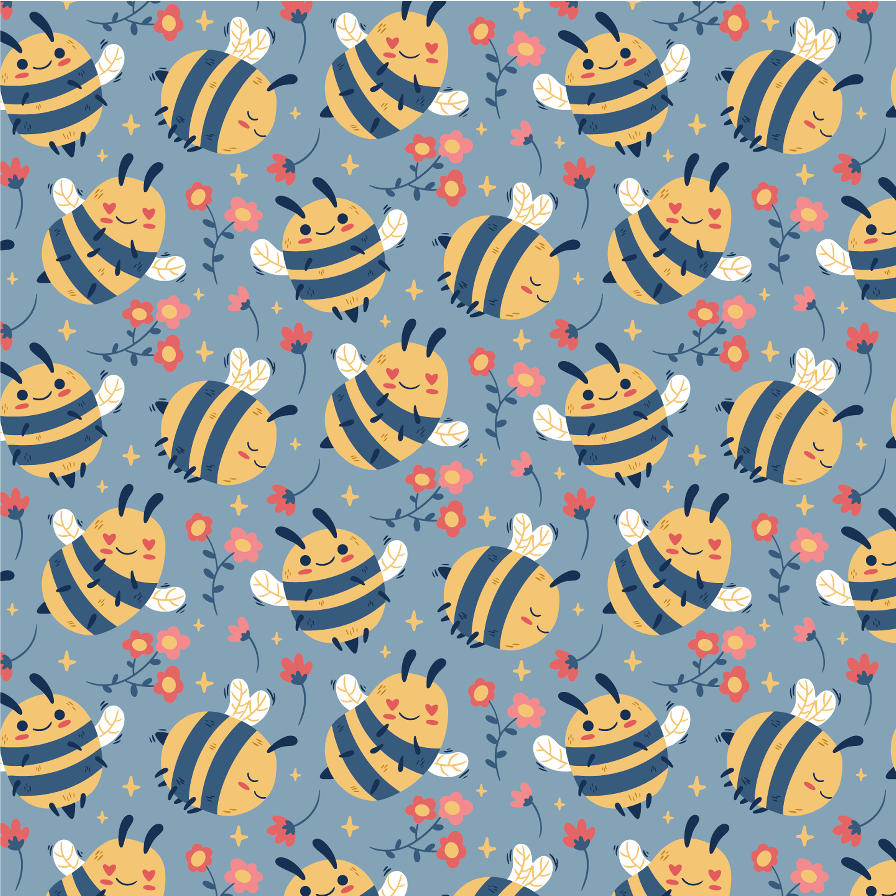 Cute Bumble Bee Pattern