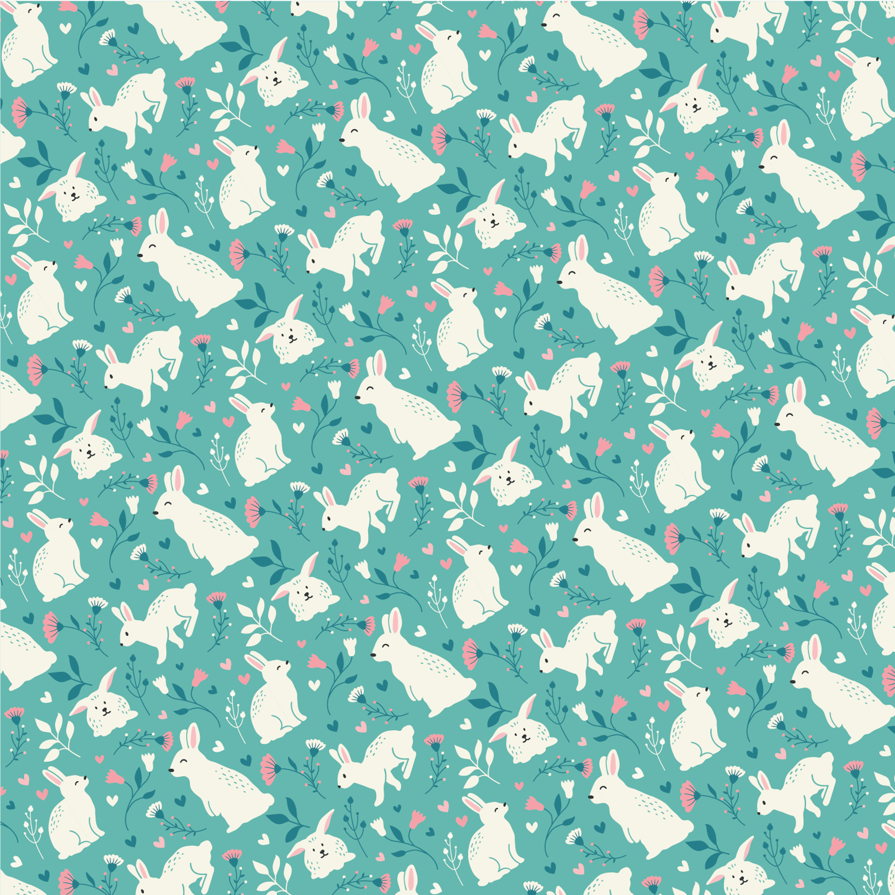 cute-bunny-floral-pattern-design-theme