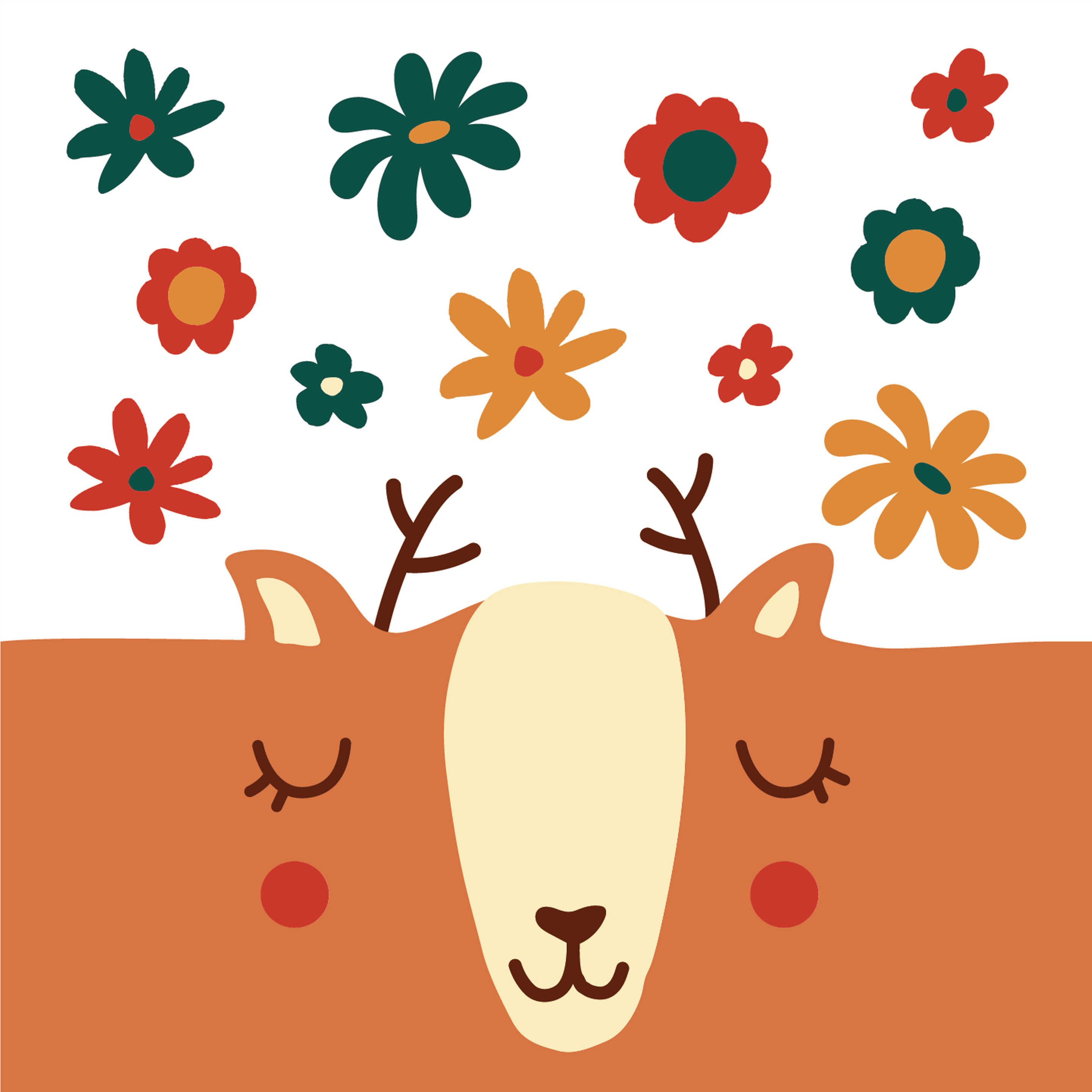 cute-deer-with-flowers-design-theme