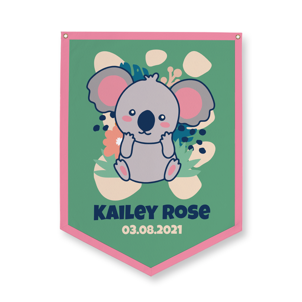 Cute Koala 5-Point Camp Flag