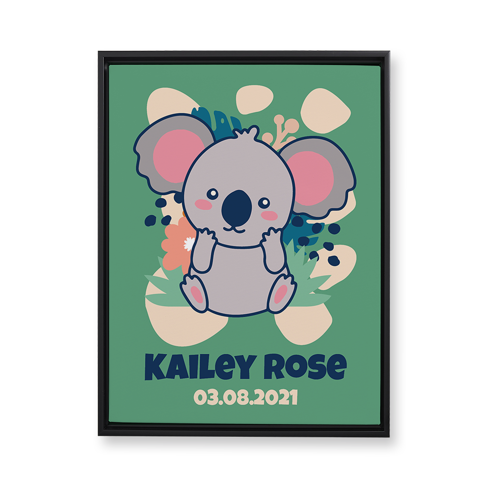 Cute Koala Floating Canvas Wall Art