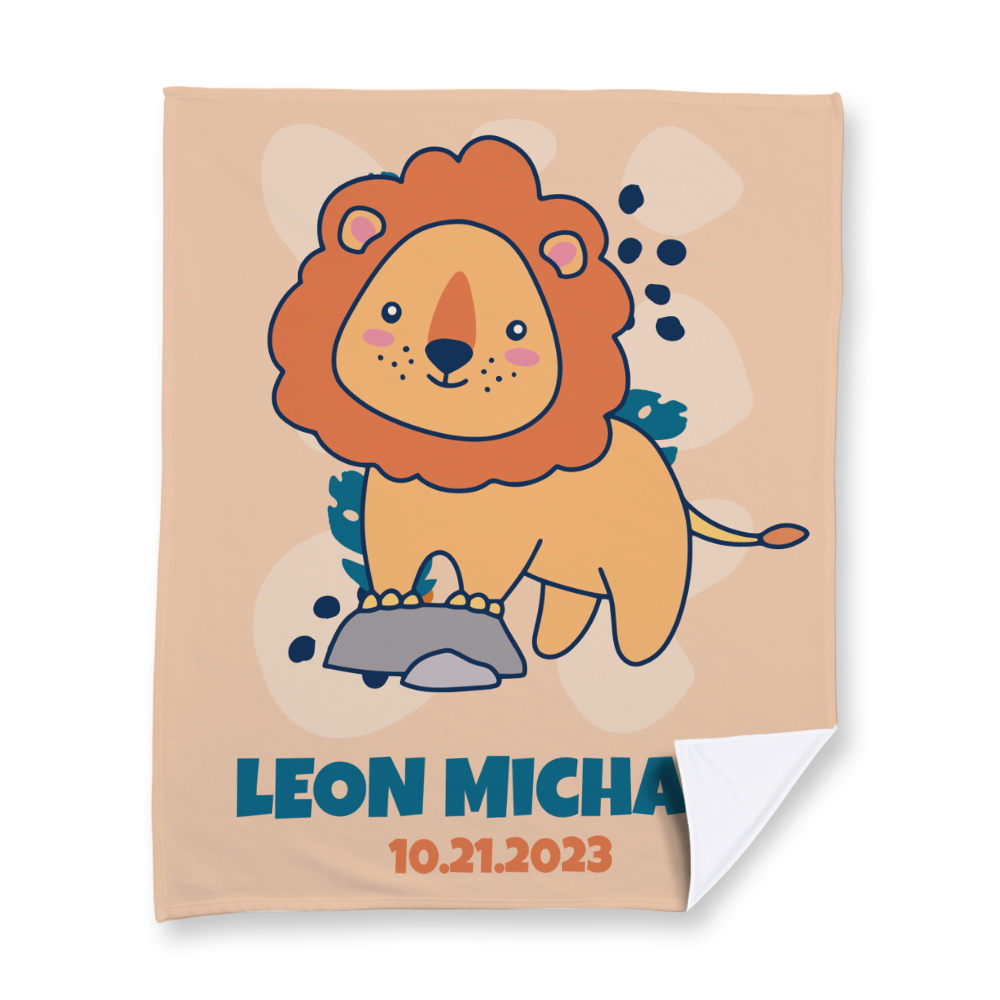 Cute Lion Fleece Blanket