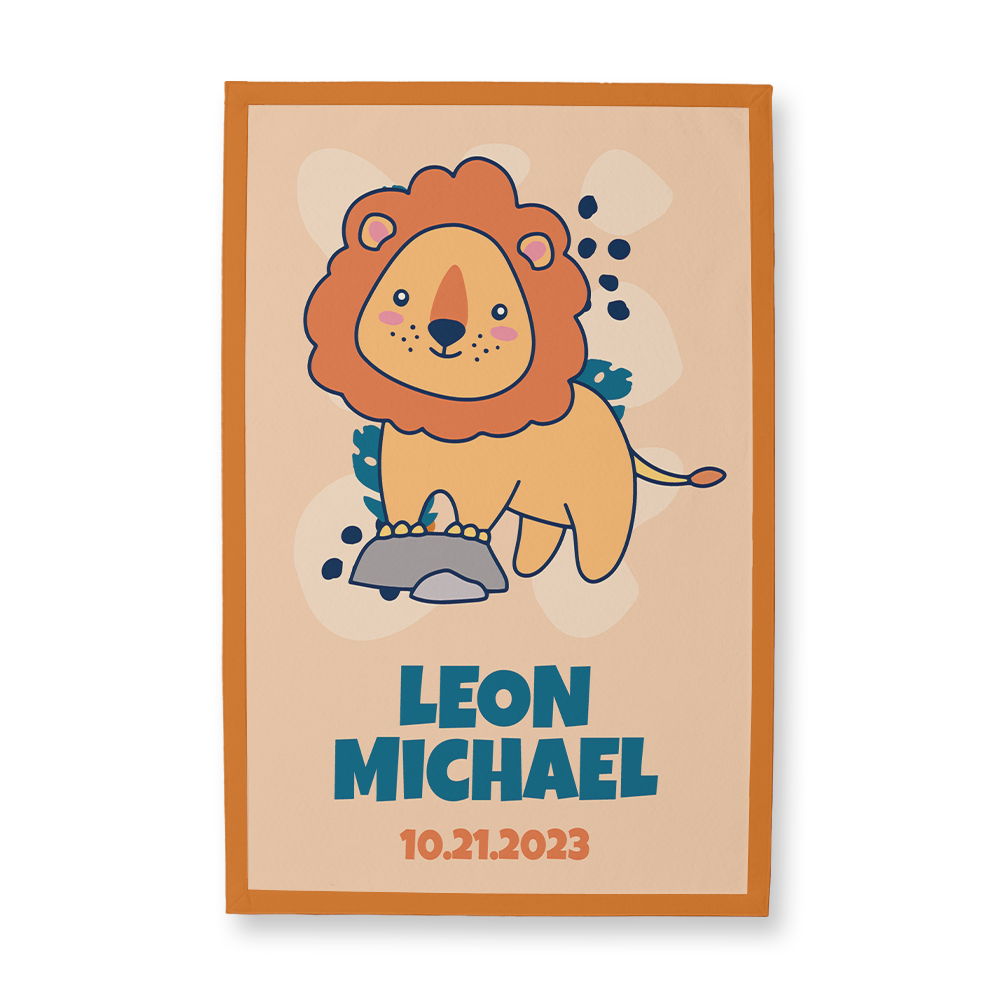 Cute Lion Rectangle Camp Flag