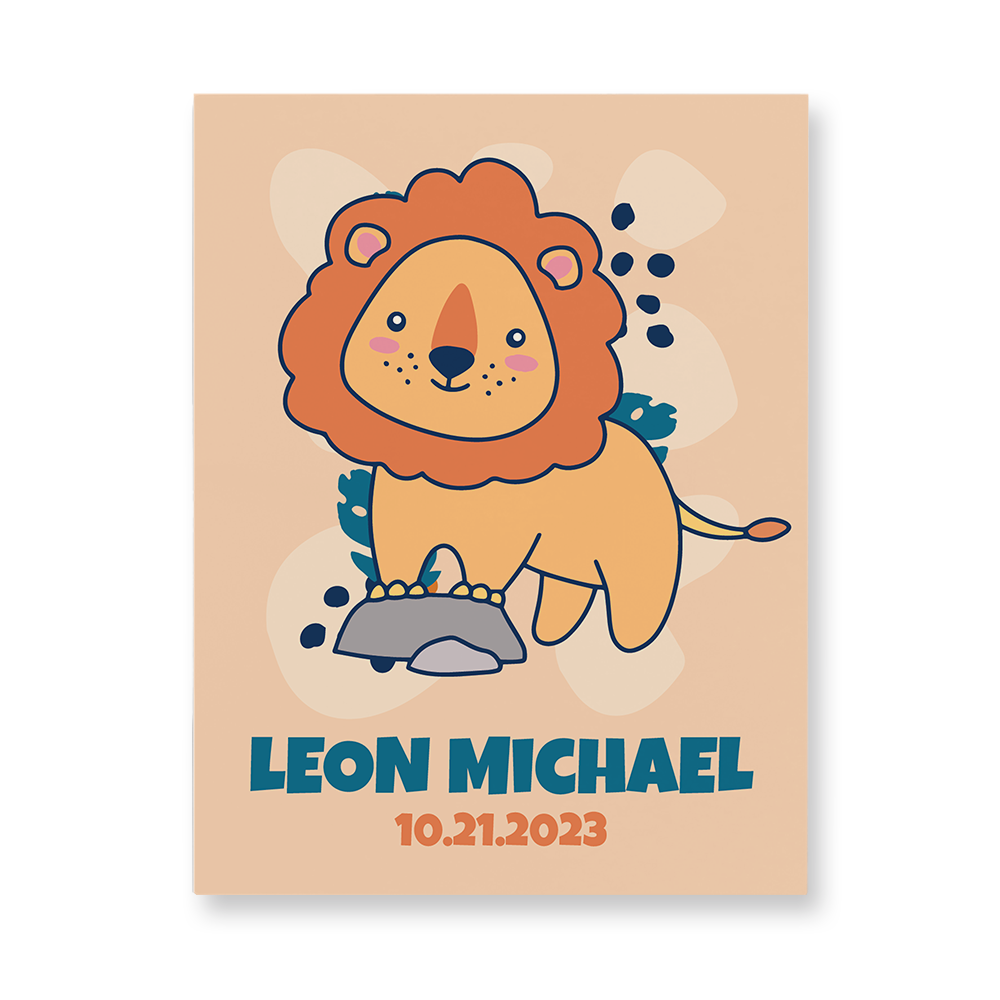 Cute Lion Aluminum Wall Art