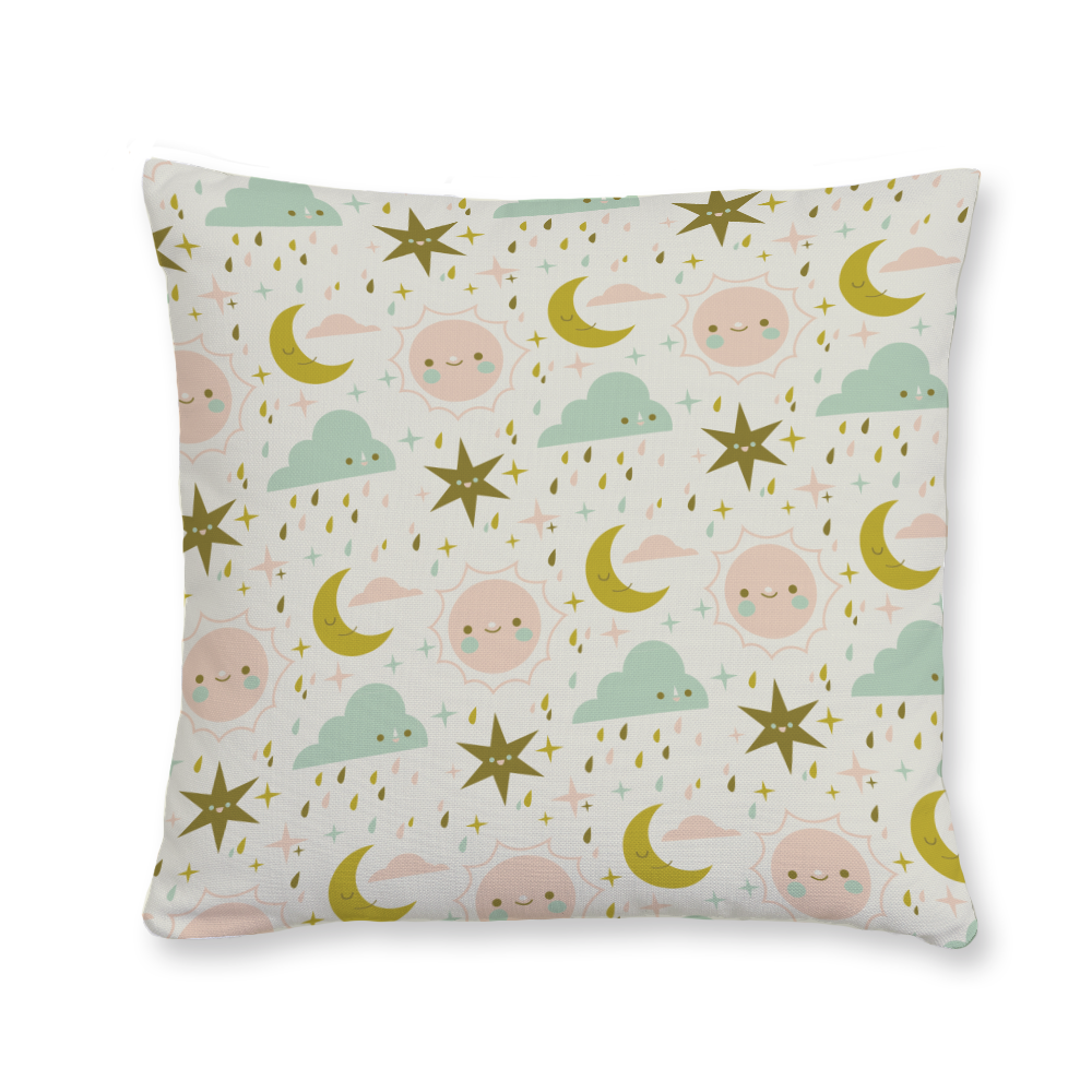 Cute Sun and Moon Pattern Throw Pillow