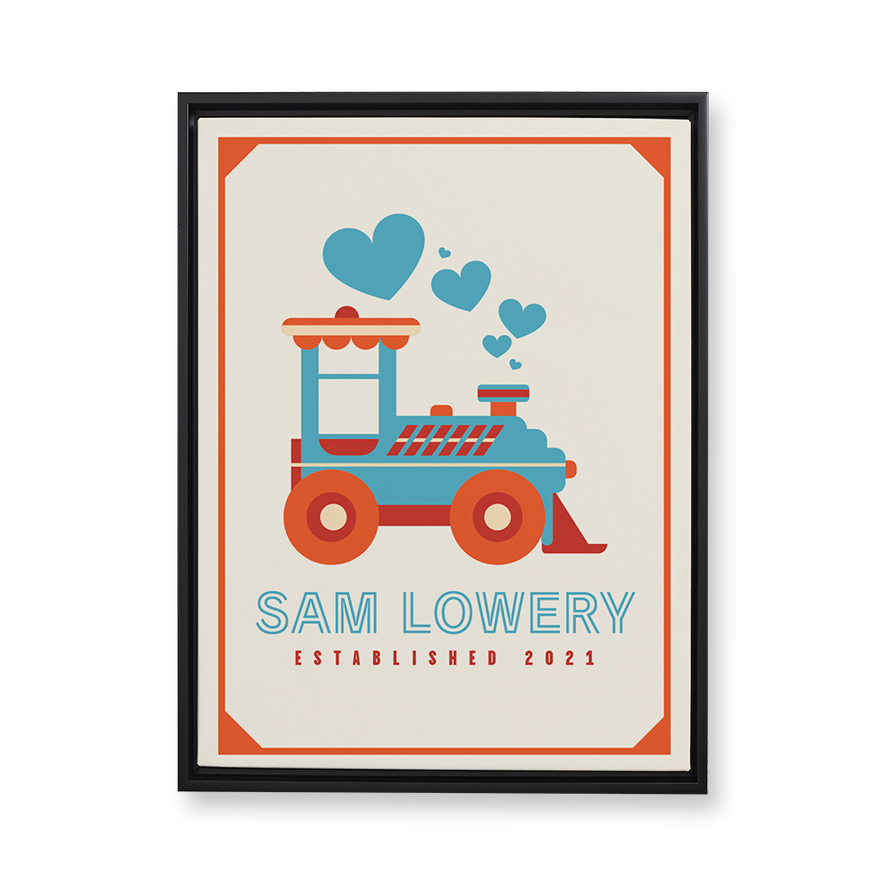 Cute Tractor Floating Canvas Wall Art