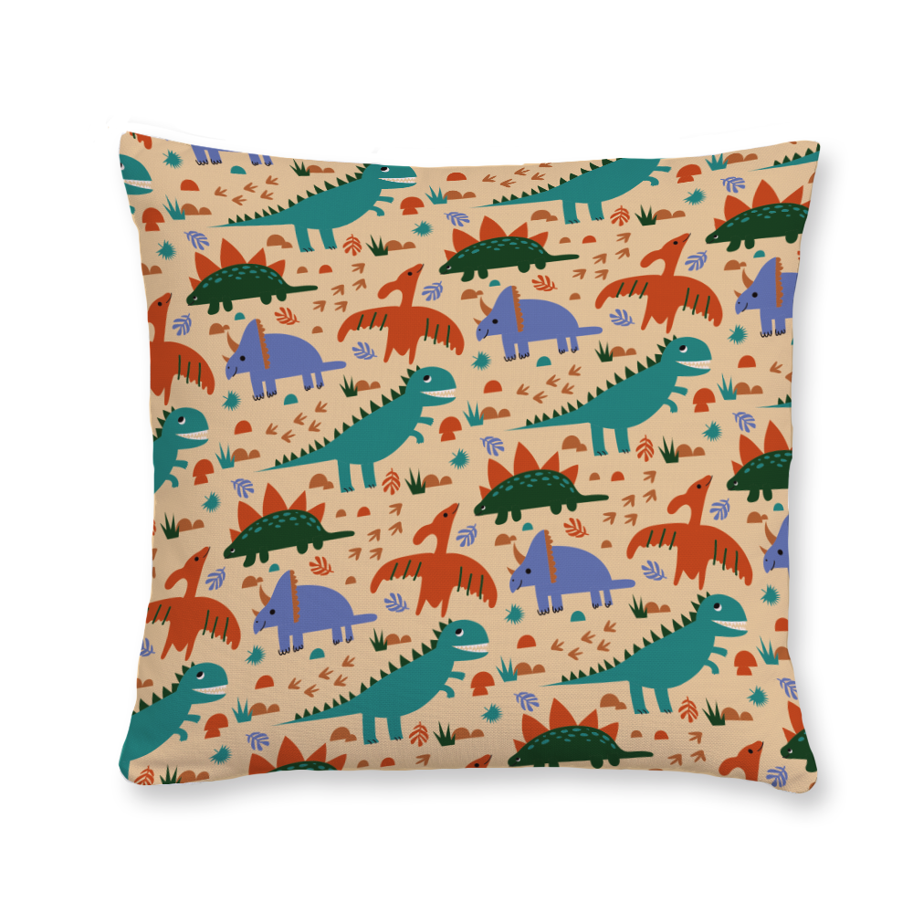 Dino Pattern Throw Pillow