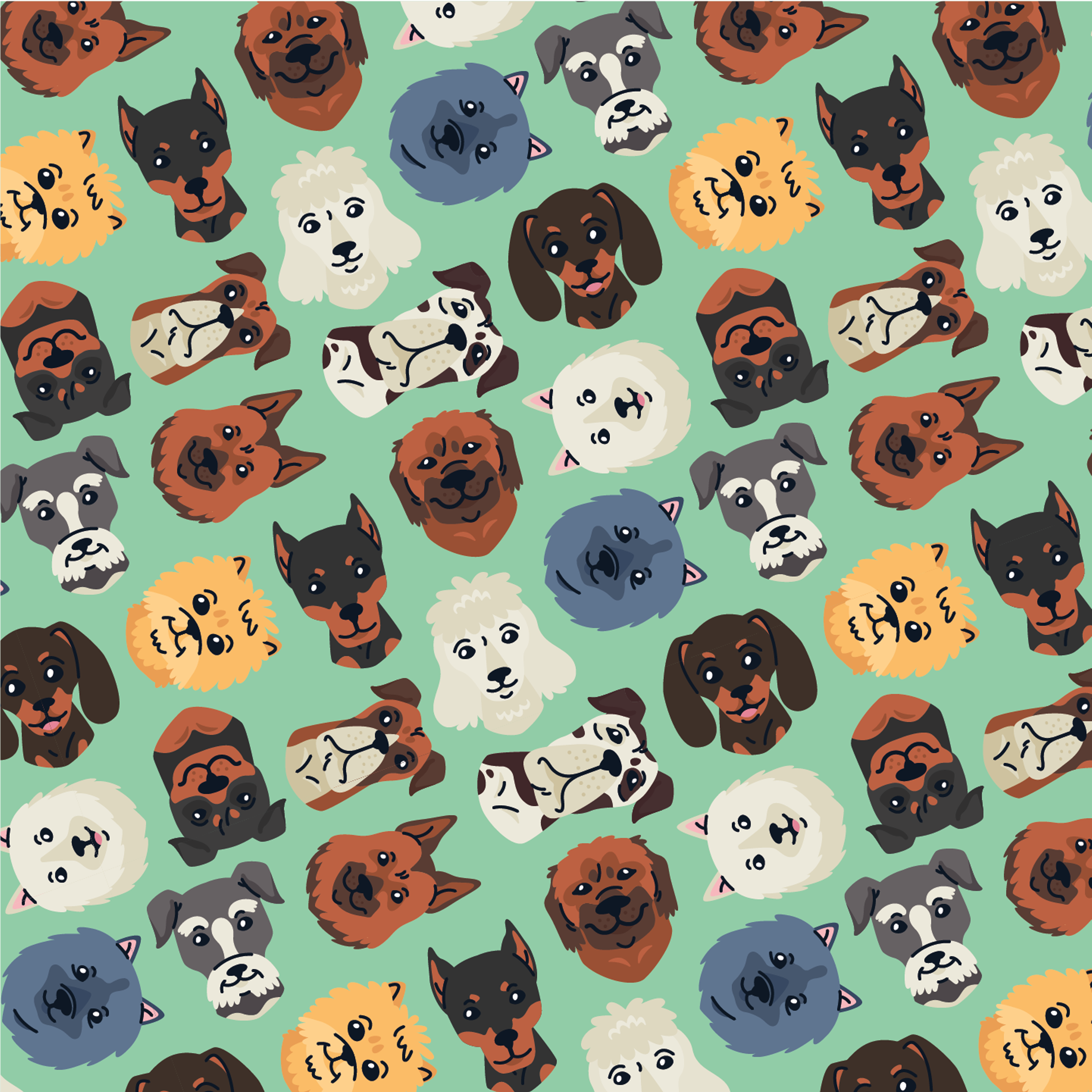 dog-heads-pattern-design-theme