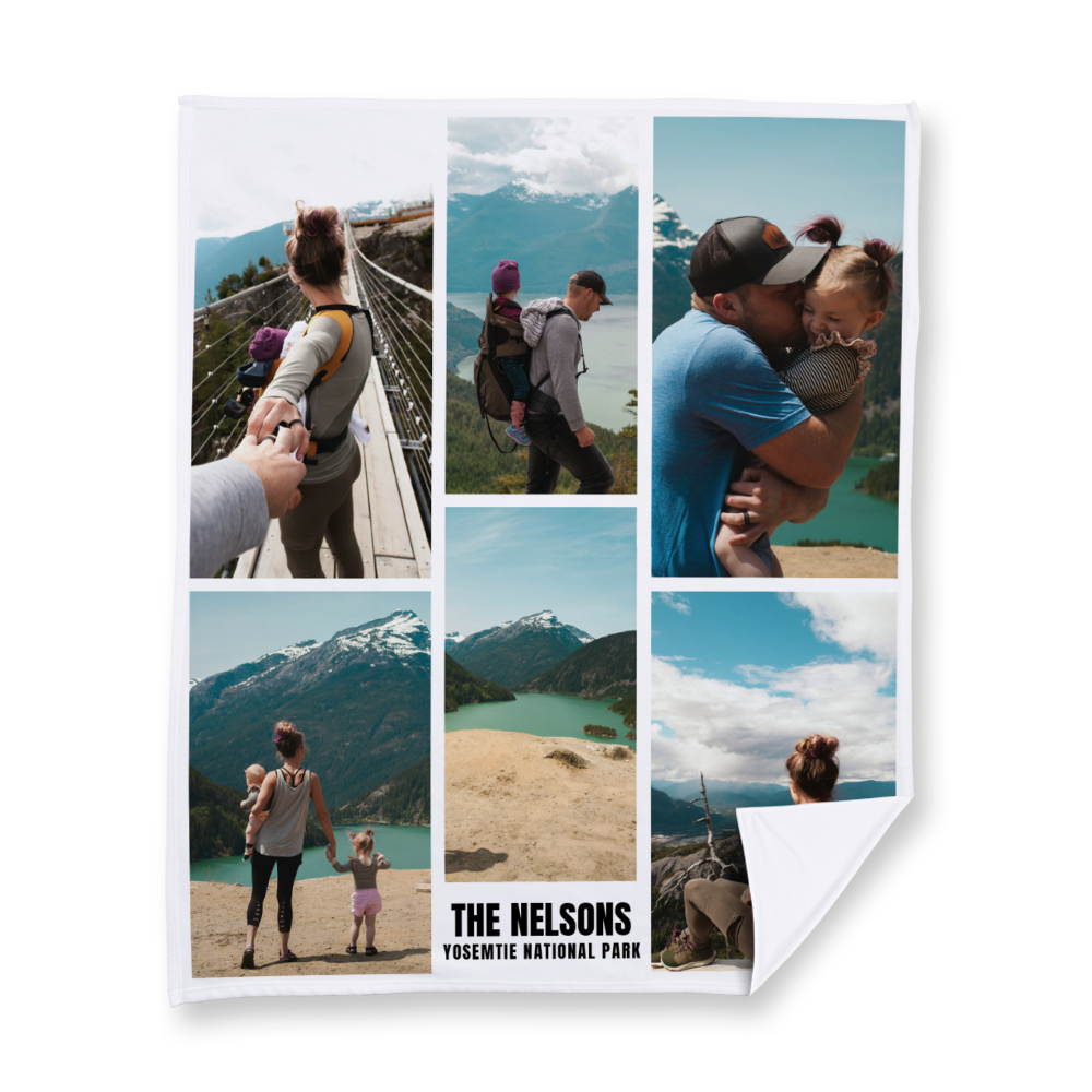 Family Vacation Collage Fleece Blanket