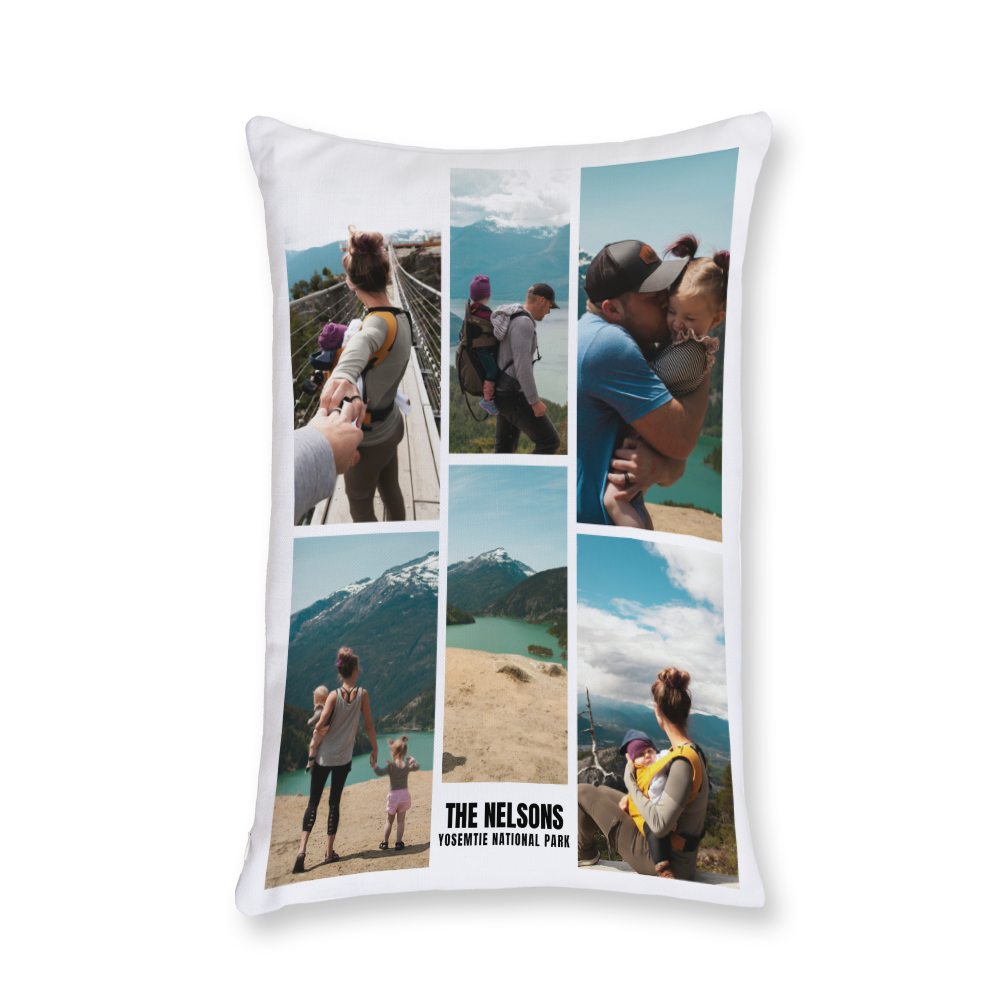 Family Vacation Collage Throw Pillow