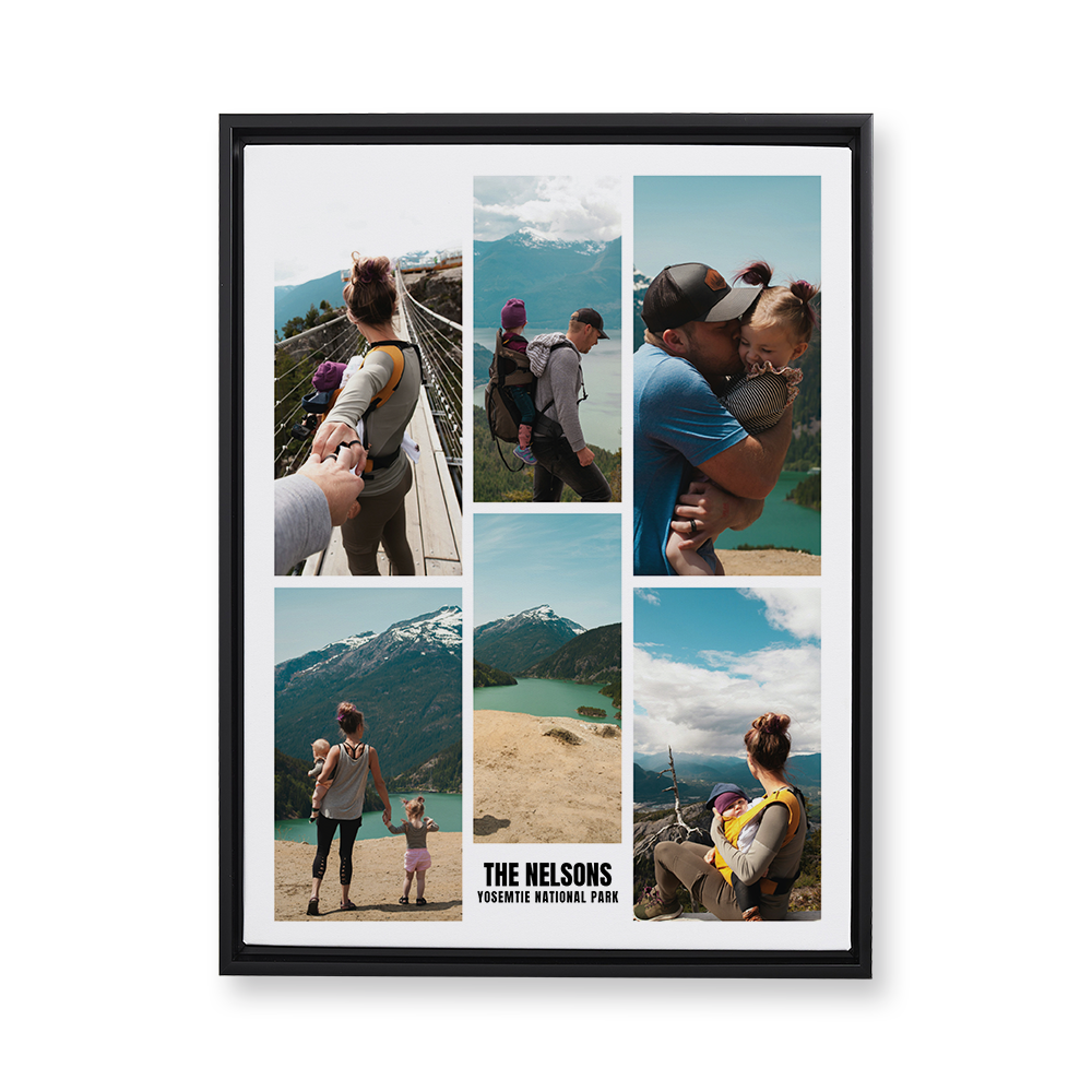 Family Vacation Collage Floating Canvas Wall Art