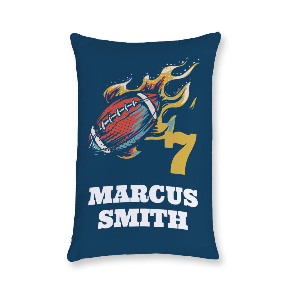 Flaming Football Throw Pillow