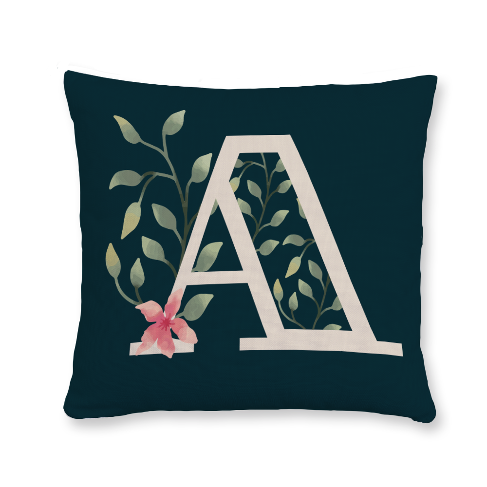 floral-watercolor-letter-a-throw-pillow