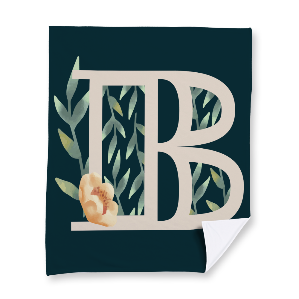 floral-watercolor-letter-b-blanket-fleece