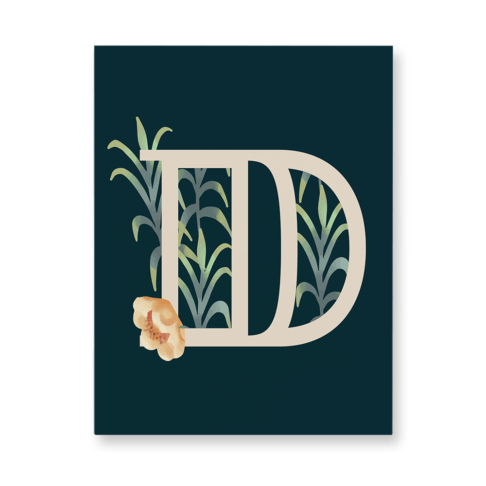 floral-watercolor-letter-d-aluminum-wall-art