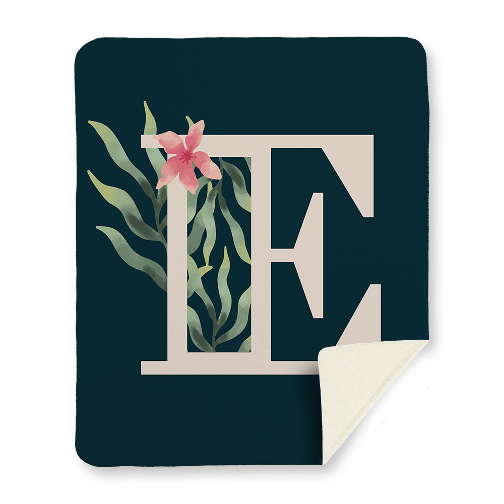 floral-watercolor-letter-e-blanket-sherpa