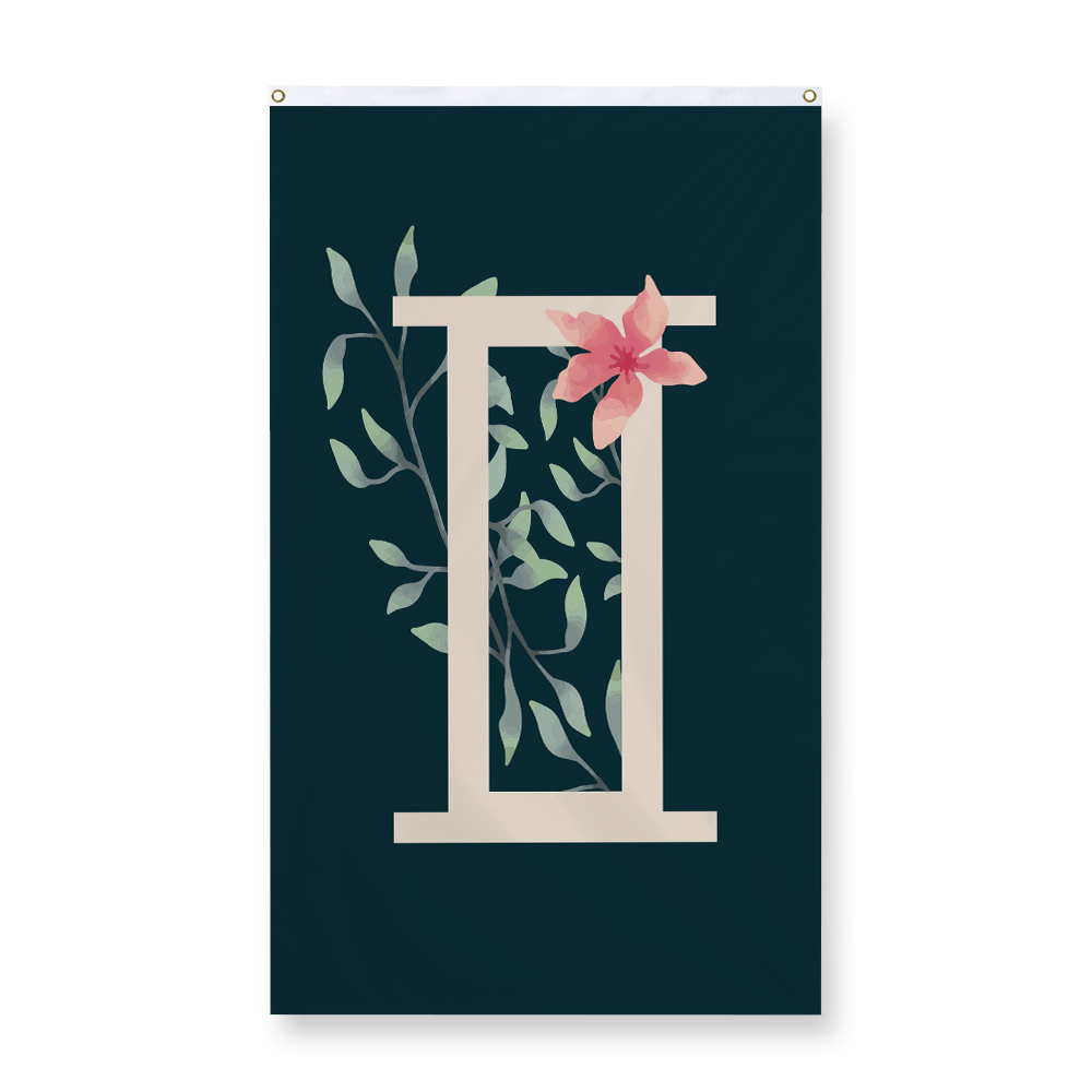 floral-watercolor-letter-i-display-flag