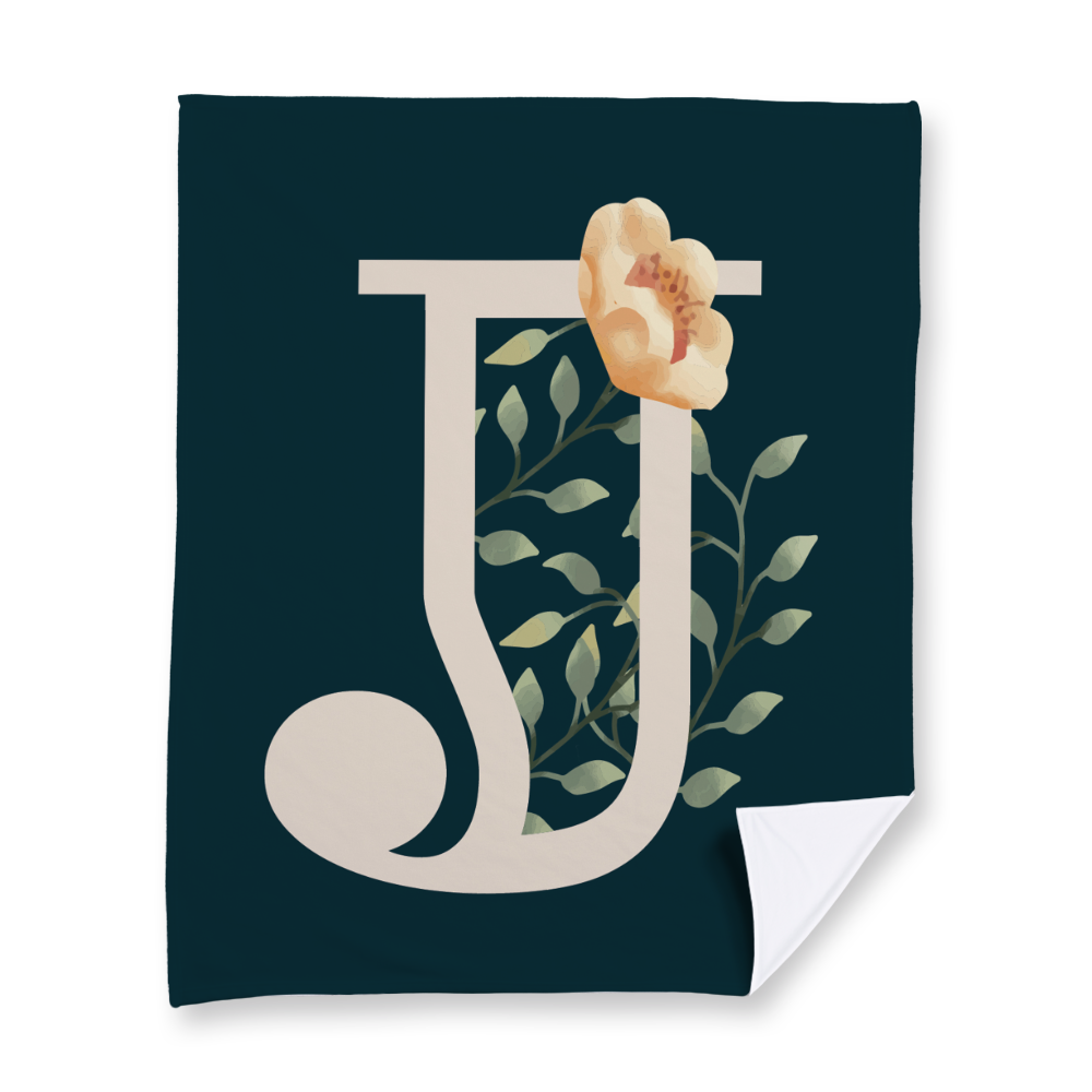 floral-watercolor-letter-j-blanket-fleece