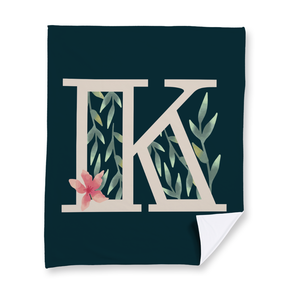 floral-watercolor-letter-k-blanket-fleece
