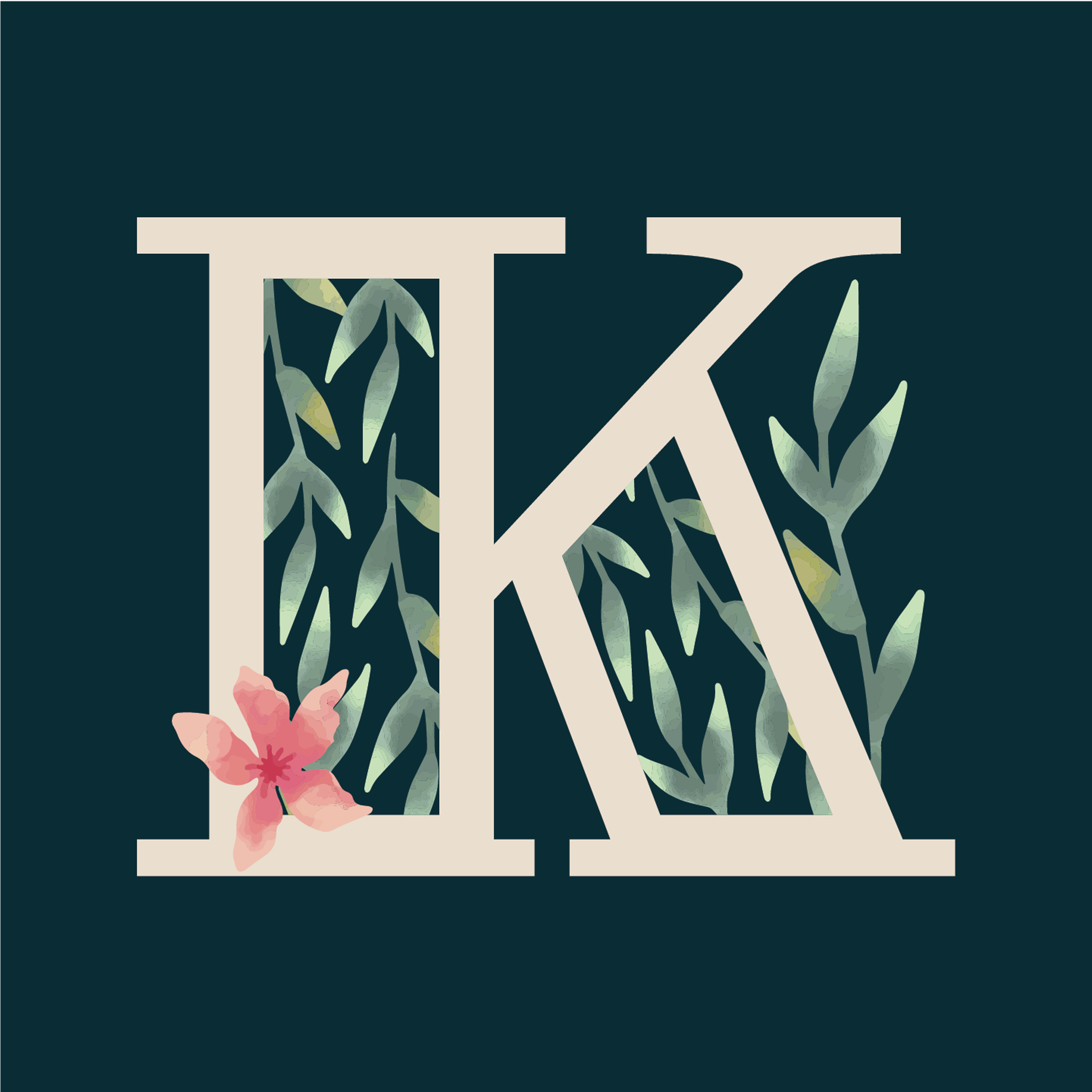 floral-watercolor-letter-k-design-theme