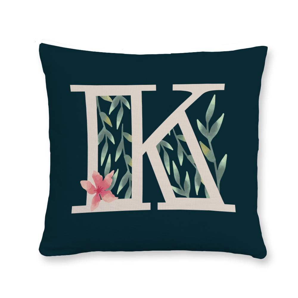 floral-watercolor-letter-k-throw-pillow