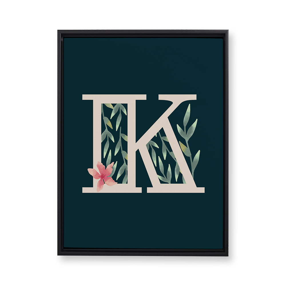 floral-watercolor-letter-k-floating-canvas-wall-art