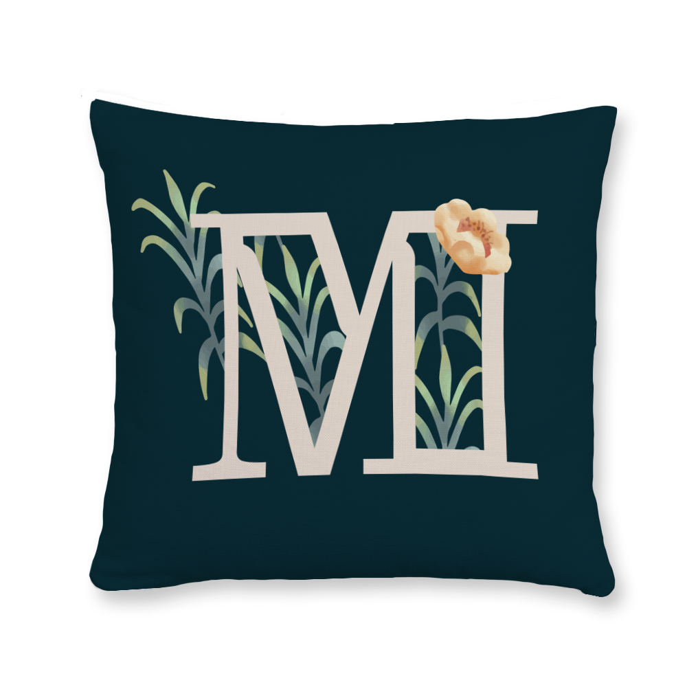 floral-watercolor-letter-m-throw-pillow
