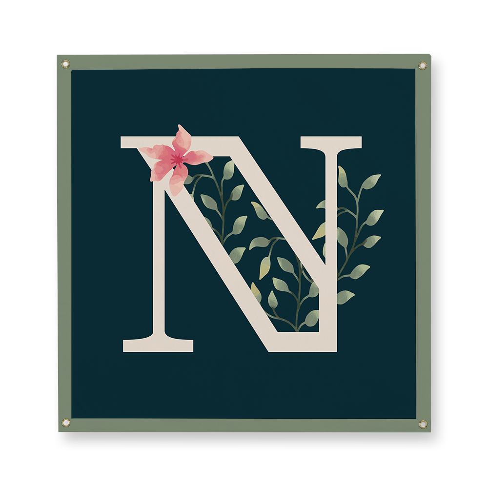 floral-watercolor-letter-n-camp-flag-square