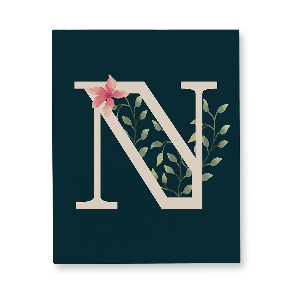 floral-watercolor-letter-n-gallery-canvas-wall-art