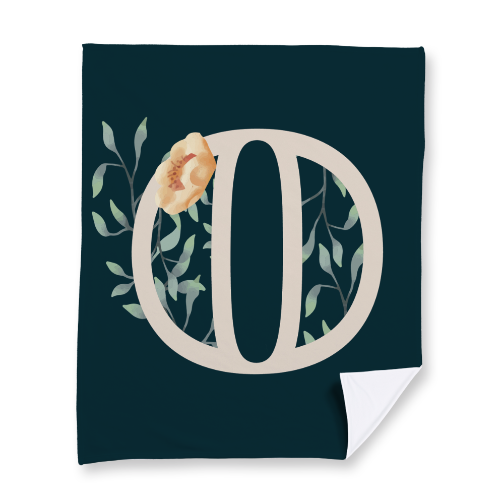 floral-watercolor-letter-o-blanket-fleece