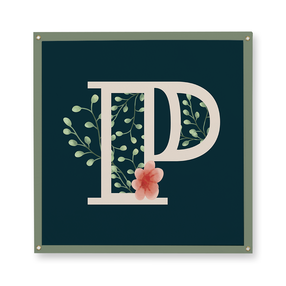 floral-watercolor-letter-p-camp-flag-square