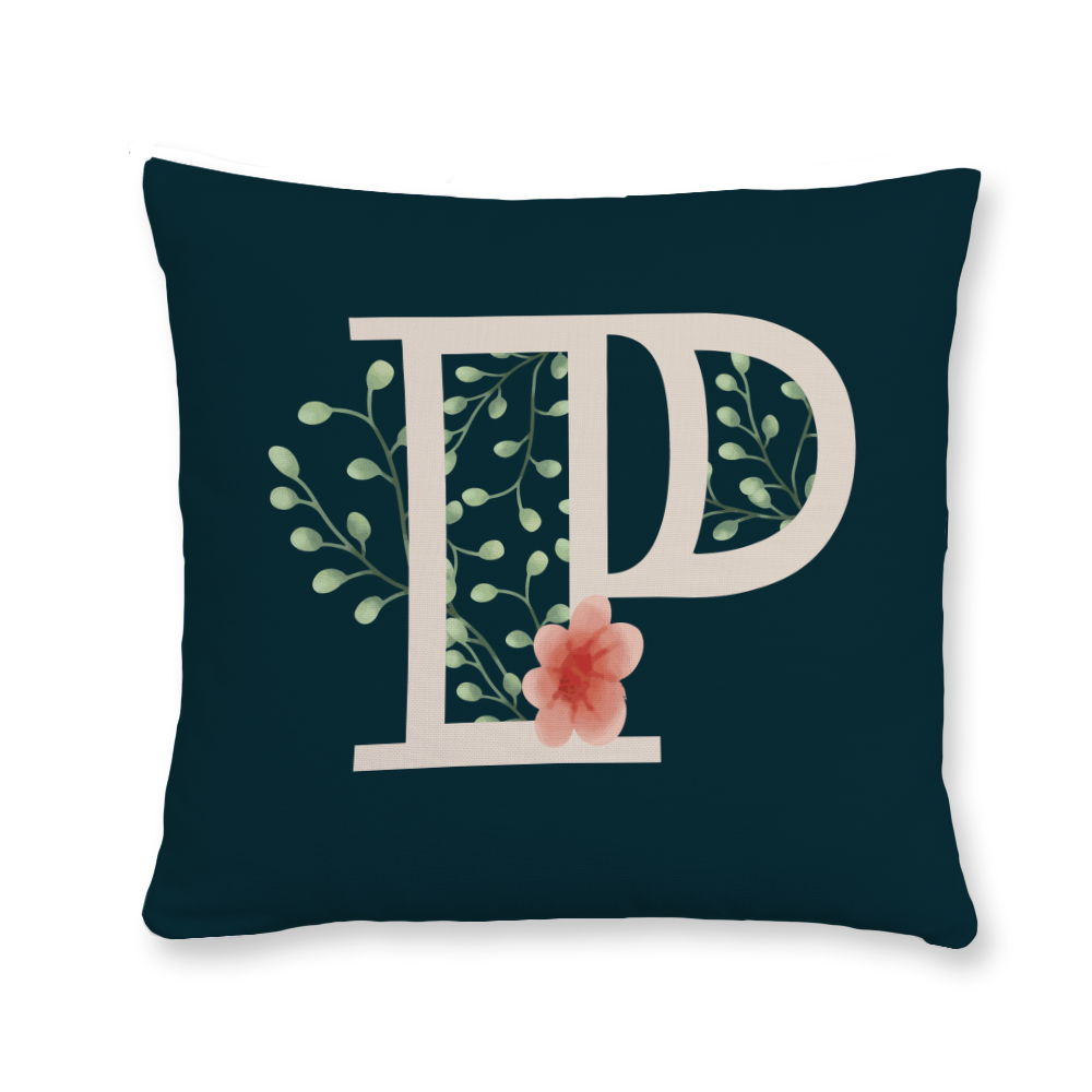 floral-watercolor-letter-p-throw-pillow